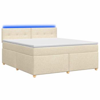 Boxspringbett mit Matratze Creme 180 x 200 cm Stoff