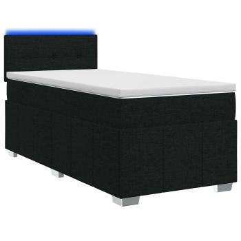 Boxspringbett mit Matratze Schwarz 80 x 200 cm Stoff