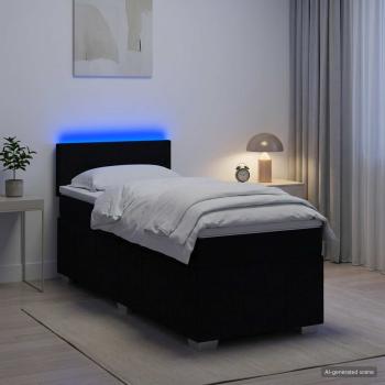 Boxspringbett mit Matratze Schwarz 80 x 200 cm Stoff