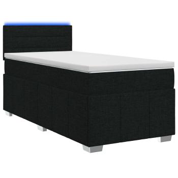 Boxspringbett mit Matratze Schwarz 90 x 190 cm Stoff