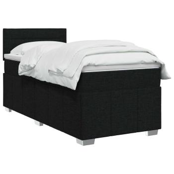 Boxspringbett mit Matratze Schwarz 90 x 190 cm Stoff