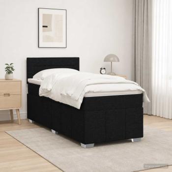 Boxspringbett mit Matratze Schwarz 90 x 190 cm Stoff