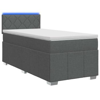 Boxspringbett mit Matratze Dunkelgrau 90 x 190 cm Stoff