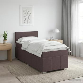 ARDEBO.de - Boxspringbett mit Matratze Dunkelbraun 100 x 200 cm Stoff