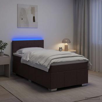 Boxspringbett mit Matratze Dunkelbraun 100 x 200 cm Stoff