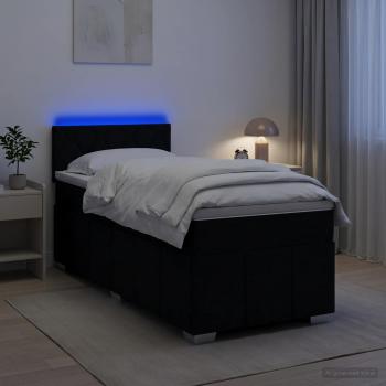 ARDEBO.de - Boxspringbett mit Matratze Schwarz 100 x 200 cm Stoff