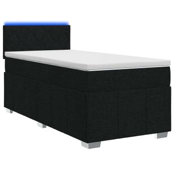 Boxspringbett mit Matratze Schwarz 100 x 200 cm Stoff