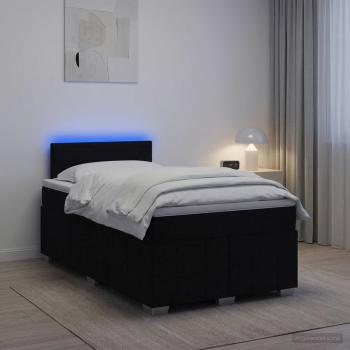 ARDEBO.de - Boxspringbett mit Matratze Schwarz 120 x 190 cm Stoff