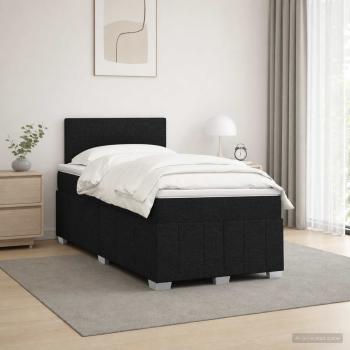 Boxspringbett mit Matratze Schwarz 120 x 190 cm Stoff