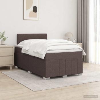 ARDEBO.de - Boxspringbett mit Matratze Dunkelbraun 120 x 190 cm Stoff
