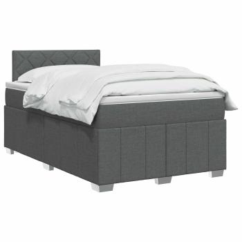 Boxspringbett mit Matratze Dunkelgrau 120 x 190 cm Stoff