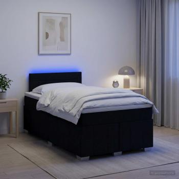 Boxspringbett mit Matratze Schwarz 120 x 200 cm Stoff