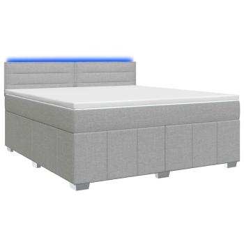 Boxspringbett mit Matratze Hellgrau 140 x 190 cm Stoff