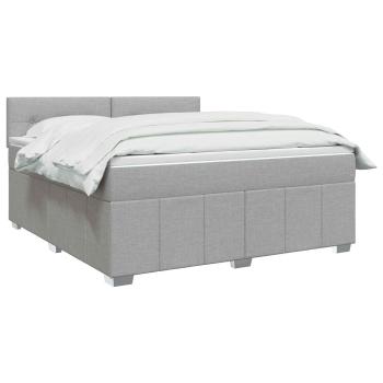 Boxspringbett mit Matratze Hellgrau 140 x 190 cm Stoff