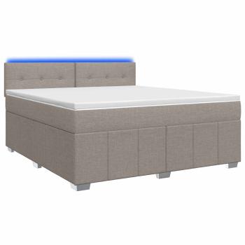 Boxspringbett mit Matratze Taupe 140 x 190 cm Stoff