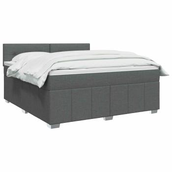 Boxspringbett mit Matratze Dunkelgrau 140 x 200 cm Stoff