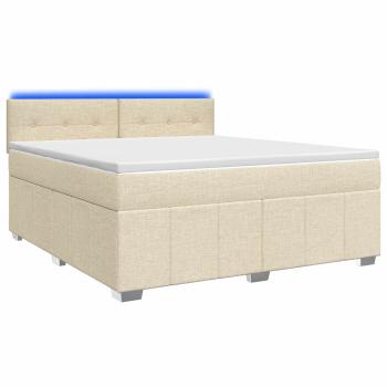 Boxspringbett mit Matratze Creme 140 x 200 cm Stoff