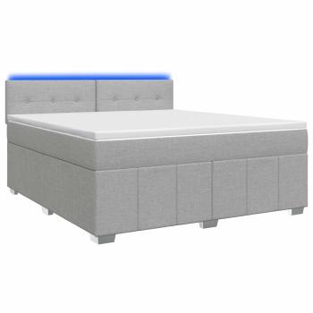 Boxspringbett mit Matratze Hellgrau 160 x 200 cm Stoff
