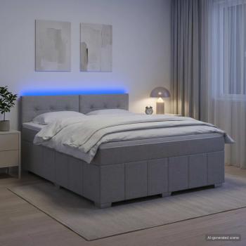 Boxspringbett mit Matratze Hellgrau 160 x 200 cm Stoff