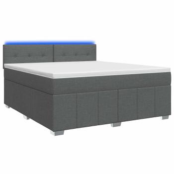 Boxspringbett mit Matratze Dunkelgrau 160 x 200 cm Stoff
