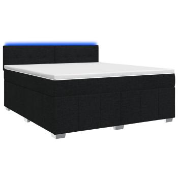 Boxspringbett mit Matratze Schwarz 160 x 200 cm Stoff