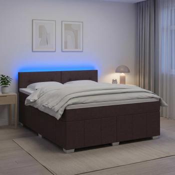ARDEBO.de - Boxspringbett mit Matratze Dunkelbraun 160 x 200 cm Stoff