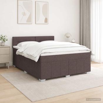 Boxspringbett mit Matratze Dunkelbraun 160 x 200 cm Stoff