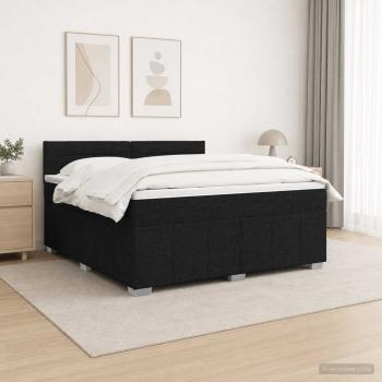 ARDEBO.de - Boxspringbett mit Matratze Schwarz 180 x 200 cm Stoff
