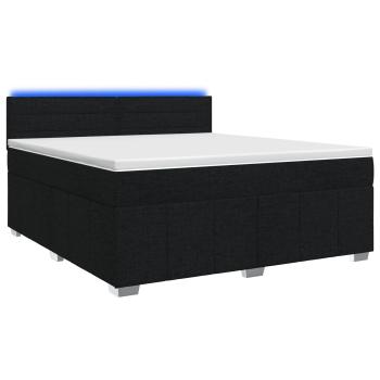 Boxspringbett mit Matratze Schwarz 180 x 200 cm Stoff
