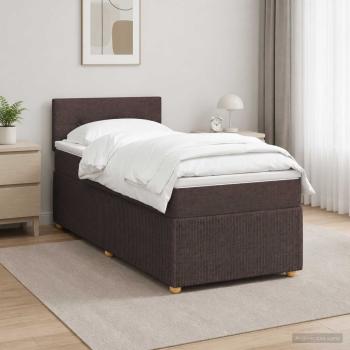ARDEBO.de - Boxspringbett mit Matratze Dunkelbraun 80 x 200 cm Stoff