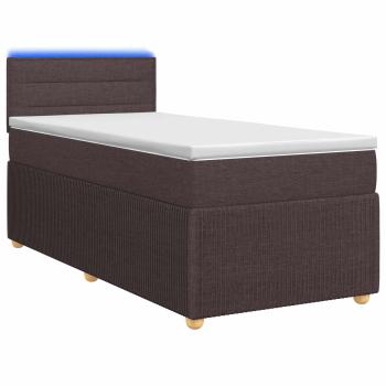 Boxspringbett mit Matratze Dunkelbraun 80 x 200 cm Stoff