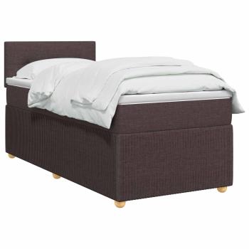 Boxspringbett mit Matratze Dunkelbraun 80 x 200 cm Stoff