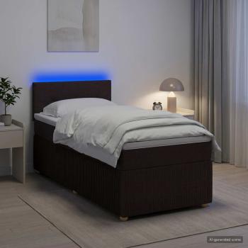 Boxspringbett mit Matratze Dunkelbraun 80 x 200 cm Stoff