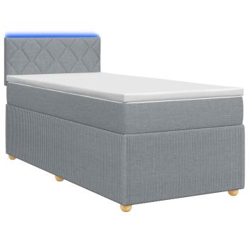 Boxspringbett mit Matratze Hellgrau 90 x 190 cm Stoff