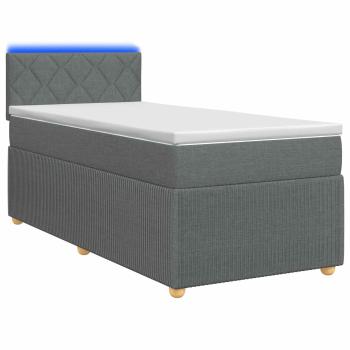 Boxspringbett mit Matratze Dunkelgrau 90 x 200 cm Stoff