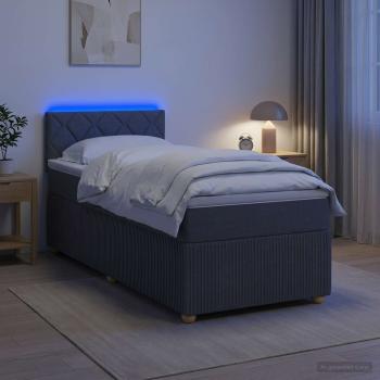 Boxspringbett mit Matratze Dunkelgrau 90 x 200 cm Stoff