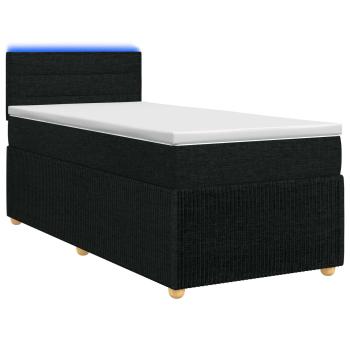 Boxspringbett mit Matratze Schwarz 100 x 200 cm Stoff