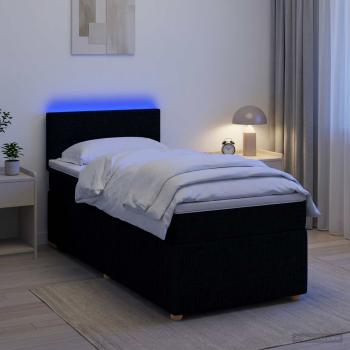 ARDEBO.de - Boxspringbett mit Matratze Schwarz 100 x 200 cm Stoff