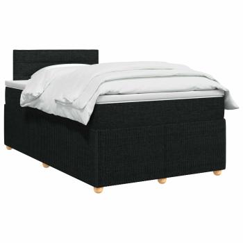 Boxspringbett mit Matratze Schwarz 120 x 190 cm Stoff