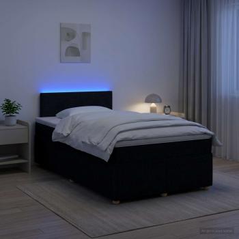 Boxspringbett mit Matratze Schwarz 120 x 190 cm Stoff