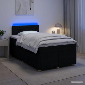 ARDEBO.de - Boxspringbett mit Matratze Schwarz 120 x 200 cm Stoff