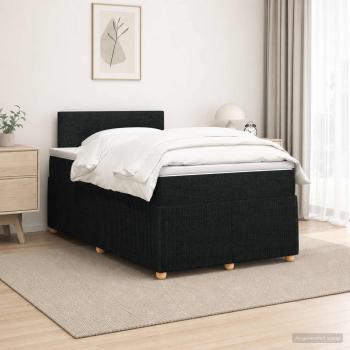 ARDEBO.de - Boxspringbett mit Matratze Schwarz 120 x 200 cm Stoff