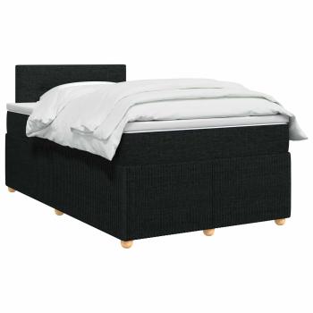 Boxspringbett mit Matratze Schwarz 120 x 200 cm Stoff