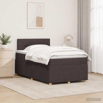 Boxspringbett mit Matratze Dunkelbraun 120 x 200 cm Stoff