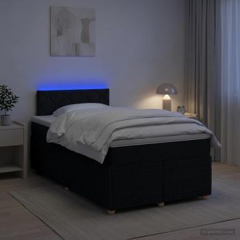 ARDEBO.de - Boxspringbett mit Matratze Schwarz 120 x 200 cm Stoff