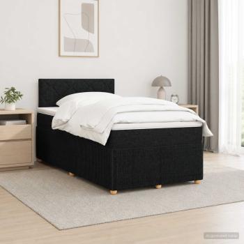 Boxspringbett mit Matratze Schwarz 120 x 200 cm Stoff