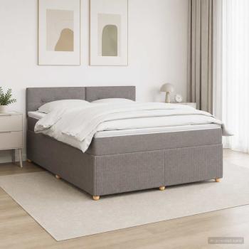 Boxspringbett mit Matratze Taupe 140 x 190 cm Stoff