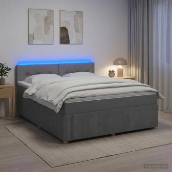 ARDEBO.de - Boxspringbett mit Matratze Hellgrau 140 x 200 cm Stoff