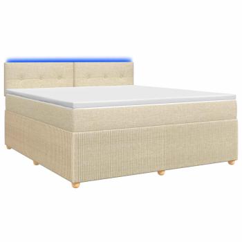 Boxspringbett mit Matratze Creme 140 x 200 cm Stoff