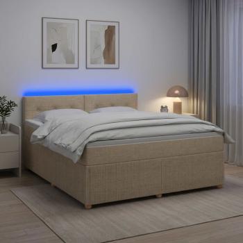 Boxspringbett mit Matratze Creme 140 x 200 cm Stoff